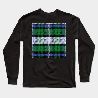 Scottish tartan Black Watch, black, white, blue, green Long Sleeve T-Shirt